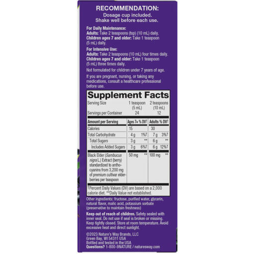 Natures Way - Sambucus Traditionell Immunsirap, 120 ml - Bild 2