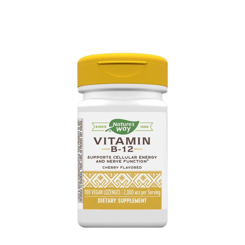 Natures Way - Vitamin B12, 100 sugtabletter, körsbärssmak | Vitaminer och MineralerVissa vitaminerHälsokostB12 | Apoteka