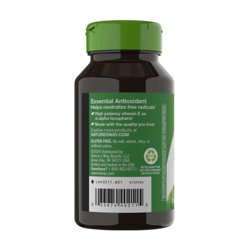 Natures Way - Vitamin E D-Alpha Tocopherol, 100 mjukkapslar - Bild 9