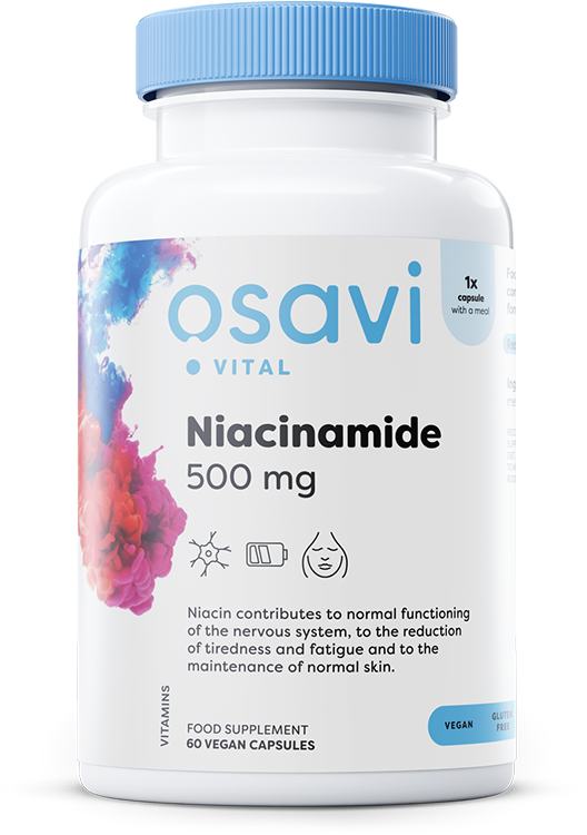 Osavi - Niacinamid, 500 mg - 60 vegankapslar | Vitaminer och MineralerVeganska produkterHälsa och välbefinnandeMultivitaminerKosttillskott för kvinnorHälsokostNiacin | Apoteka