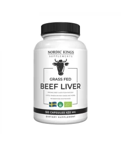 Nordic Kings 100% Grass-Fed Organic Beef Liver – 180 Capsules