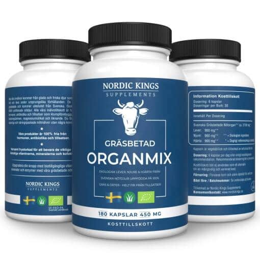 Nordic Kings 100% Grass-Fed Organic Organ Mix – 180 Capsules