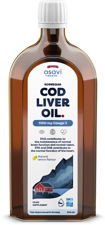 Osavi - Norsk Torskleverolja, 1000 mg Omega 3 (Citron) - 500 ml | Hälsa och välbefinnandeOmega och fiskoljaHälsokostOmega & Näringsoljor | Apoteka