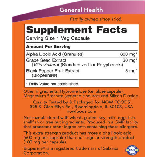 Extra Strength 600 mg (60 Veg Capsules)