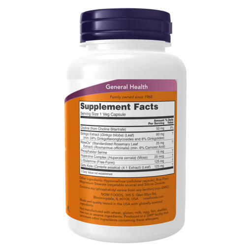 NOW Foods - Brain Elevate, 120 vegkapslar - Bild 2