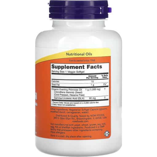 Now Foods - Kvällsprimroseolja, 1000 mg, 90 veg. kapslar - Bild 3