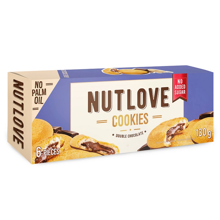 Allnutrition - Nutlove Cookies, Dubbel Choklad, 6 kakor | HälsokostSkuldfria godsaker | Apoteka
