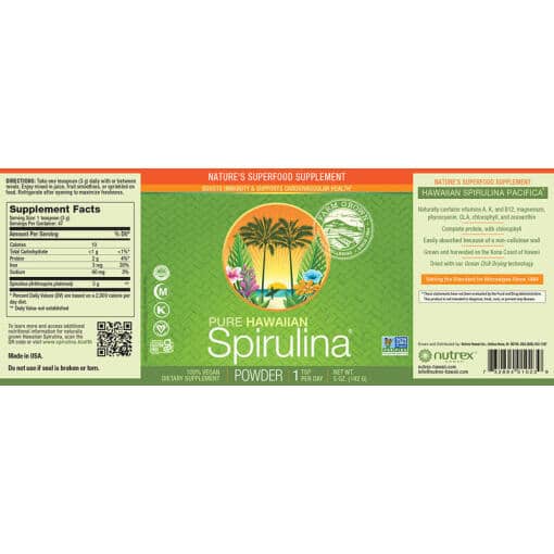 Nutrex - Hawaiiansk Spirulina, 100% veganskt pulver 142g - Bild 4