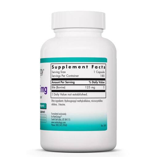 Nutricology - Oxgalla, 125 mg, 180 veg. kapslar - Bild 4