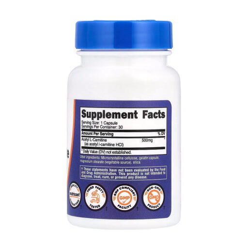 Nutricost - Acetyl L-Carnitine, 500 mg, 30 kapslar - Bild 2
