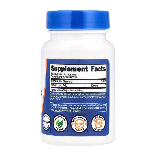 Nutricost - Alfa-liponsyra, 600 mg, 60 kapslar - Bild 2