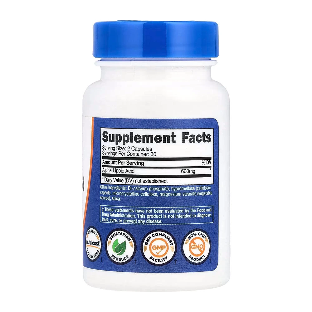 Nutricost - Alfa-liponsyra, 600 mg, 60 kapslar - Bild 2