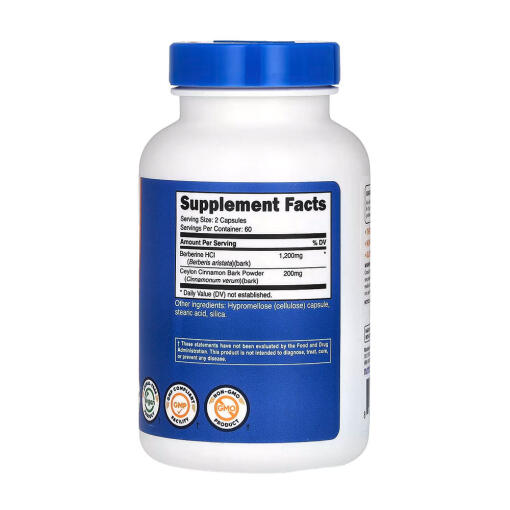 Nutricost - Berberin HCl med Ceylonkanel, 120 kapslar - Bild 2