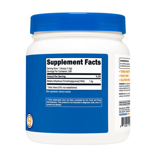 Nutricost - Betain Anhydrat (TMG) Pulver, 500 g - Bild 2