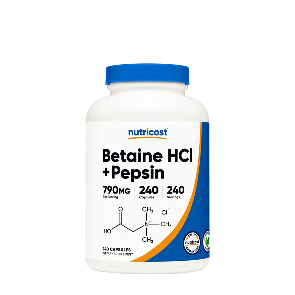 Nutricost - Betain HCl + Pepsin Kapslar, 240 kapslar | HälsokostMatsmältningshälsa | Apoteka