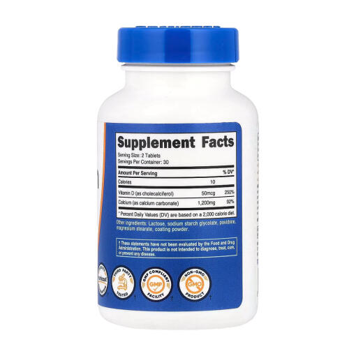 Nutricost - Kalcium med Vitamin D3, 60 tabletter - Bild 2