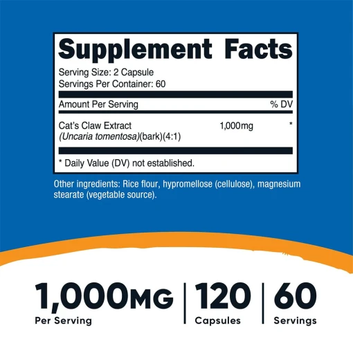 Nutricost - Cat's Claw, 120 kapslar - Bild 2