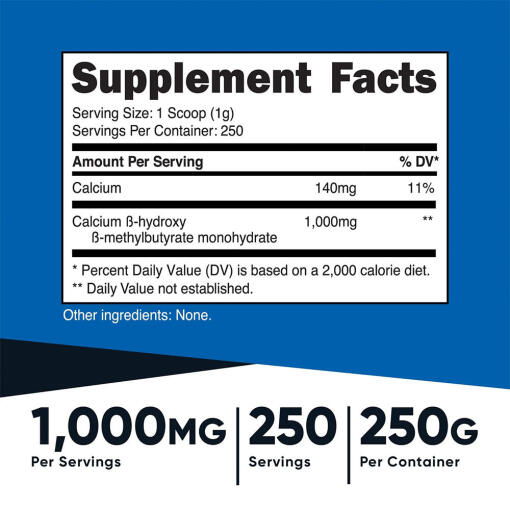 Nutricost - HMB-pulver, 250 g - Bild 2