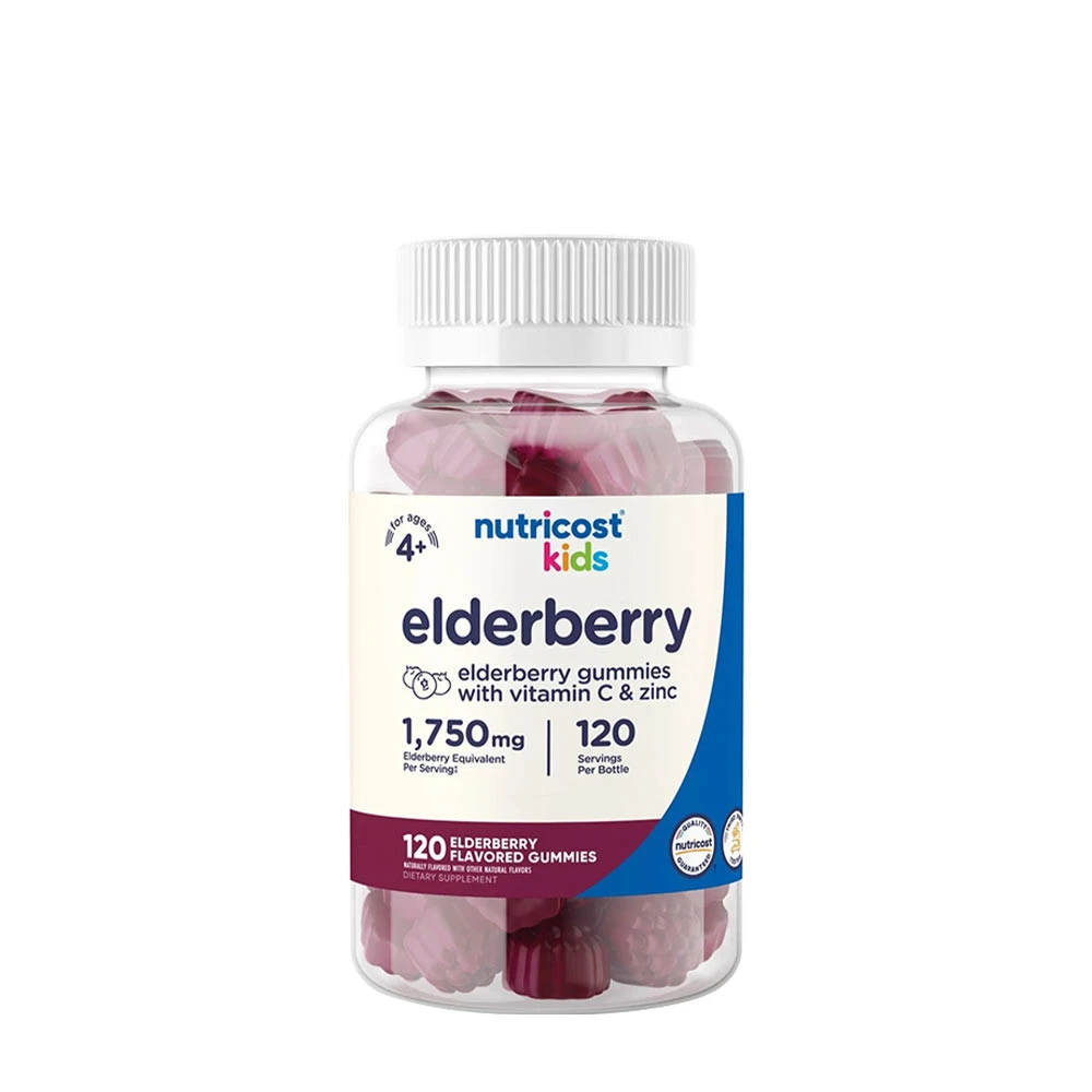 Nutricost - Barn Elderberry Gummies, 120 stycken | HälsokostProbiotikaBarns hälsa | Apoteka