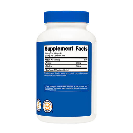 Nutricost - L-Arginin L-Citrullin Komplex, 120 kapslar - Bild 2