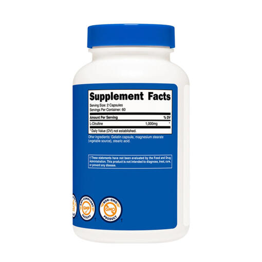 Nutricost - L-Citrullinkapslar, 1000 mg (120 kapslar) - Bild 2