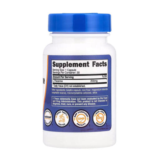 Nutricost - L-Theanin, 200 mg, 30 kapslar - Bild 2