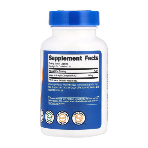 Nutricost - N-Acetyl L-Cystein (NAC), 600 mg, 30 kapslar - Bild 2