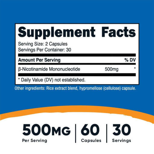 Nutricost - NMN 500 mg, 60 kapslar - Bild 2