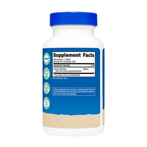 Nutricost - Ekologisk Spirulina, 240 tabletter - Bild 2