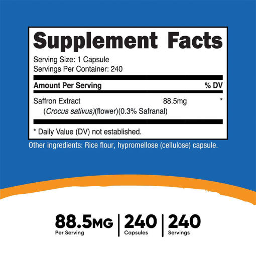 Nutricost - Saffransextrakt Kapslar, 240 kapslar - Bild 2