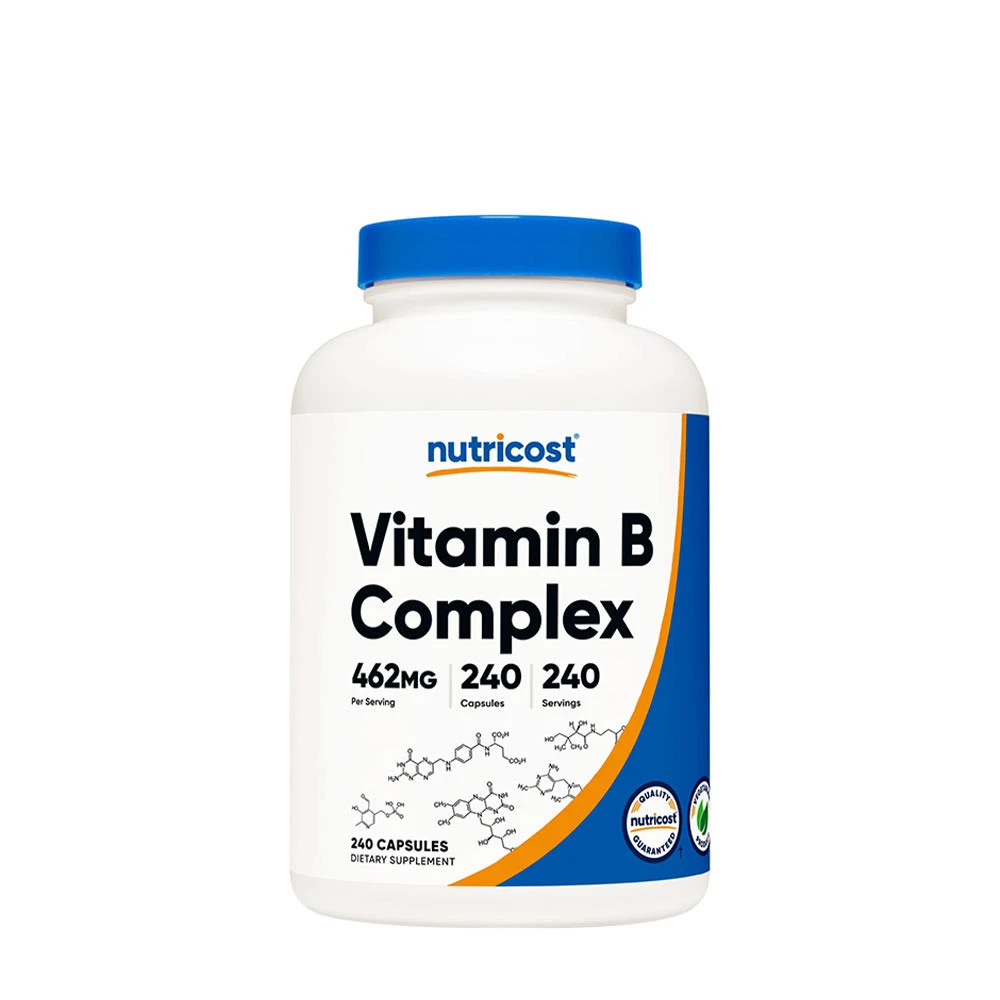 Nutricost - Vitamin B-komplex, 240 kapslar | Vitaminer och MineralerMultivitaminerB-vitaminHälsokostNiacinFolsyra | Apoteka