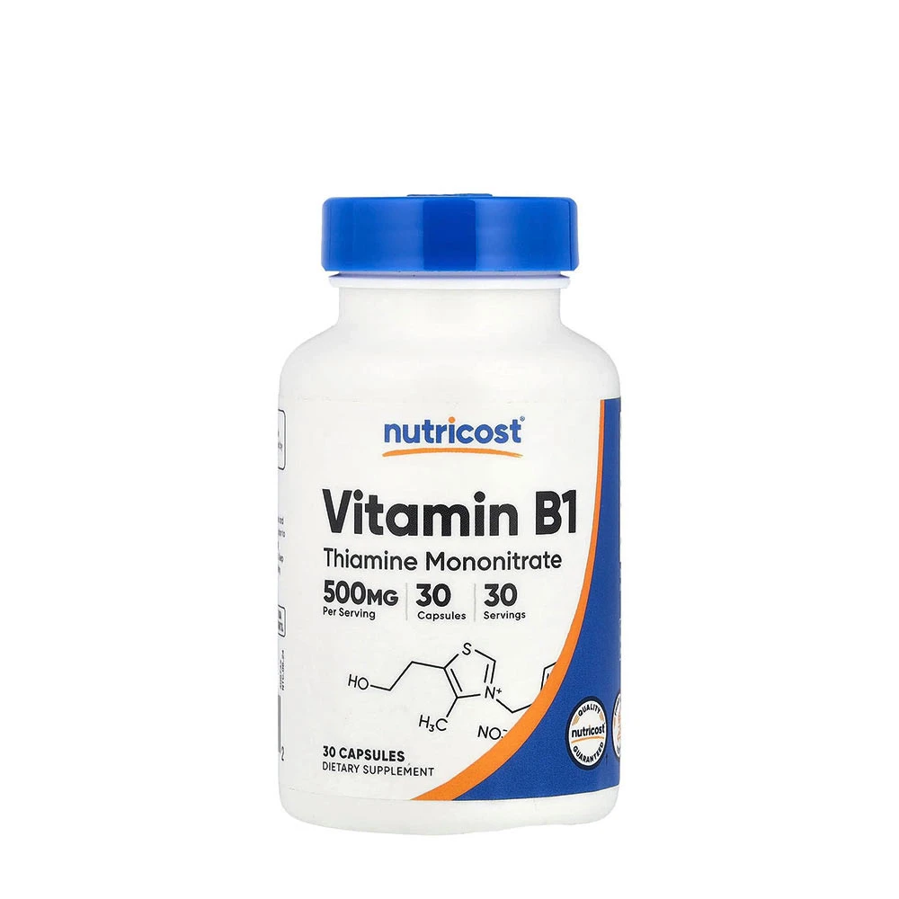 Nutricost - Vitamin B1 Tiamin, 500 mg, 30 kapslar | Vitaminer och MineralerHälsokostVitamin B | Apoteka