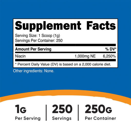 Nutricost - Vitamin B3 Niacin, 250 g - Bild 2