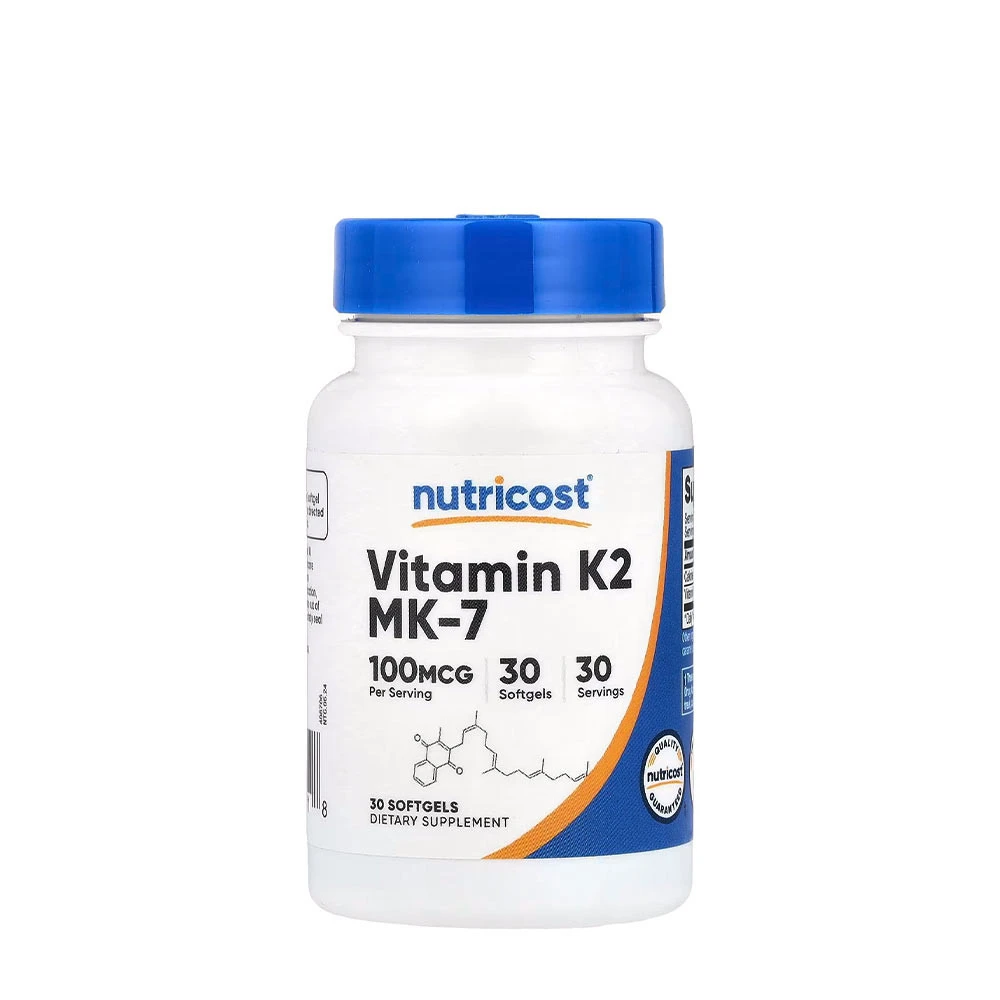 Nutricost - Vitamin K2 MK-7, 30 mjukkapslar | Vitaminer och MineralerHälsa och välbefinnandeK-vitaminBiohacking | Apoteka