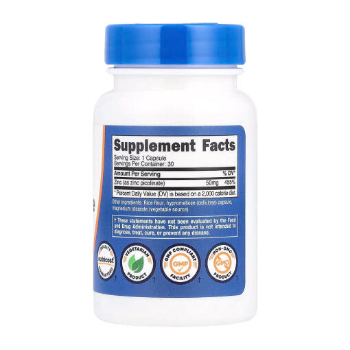 Nutricost - Zinkpikolinat, 50 mg, 30 kapslar - Bild 2