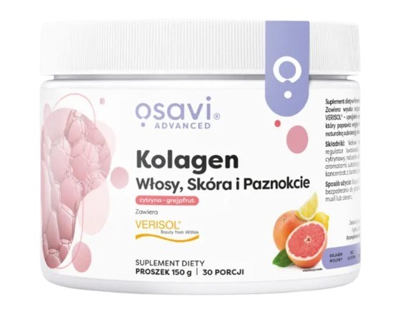 Osavi - Kollagen för hår, hud & naglar, citron-grapefrukt, 150 g | Vitaminer och MineralerHår och naglarKollagen | Apoteka