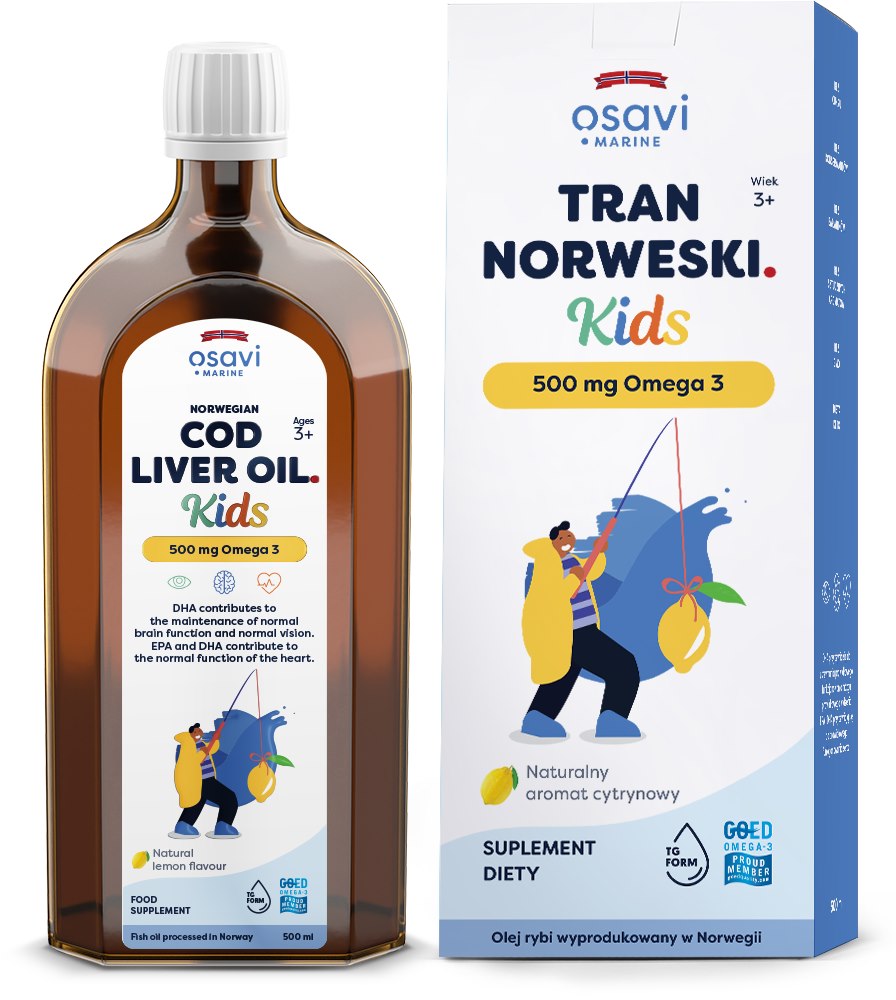 Osavi - OSAVI Barns Torskleverolja, 500 mg - citronsmak (500 ml) | Vitaminer och MineralerOmegas - EFA - CLA - oljorBarns hälsaOmega & Näringsoljor | Apoteka