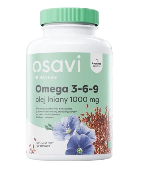 Osavi - Omega 3-6-9 Linfröolja, 1000 mg, 60 kapslar | Vitaminer och MineralerCLA (konjugerad linolsyra)LinfröoljaOmega & Näringsoljor | Apoteka