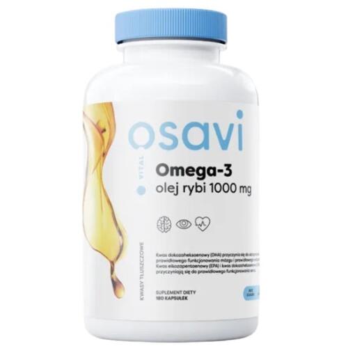 OSAVI Omega-3 Fish Oil Molecularly Distilled 1000 mg lemon flavour (180 softgels)