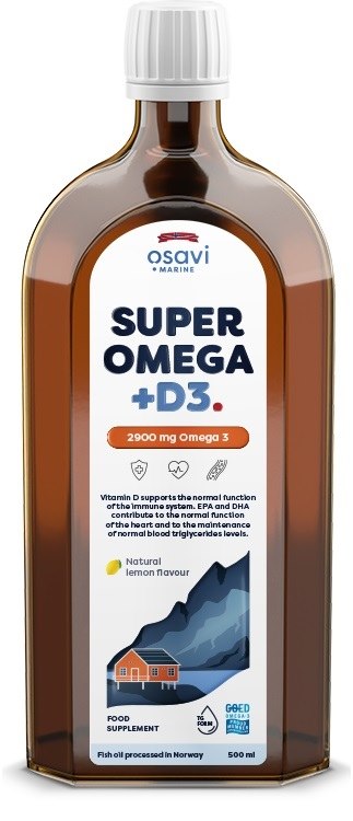 Osavi - Super Omega +D3, 2900 mg, naturlig citronsmak, 500 ml | Vitaminer och MineralerD-vitaminOmegas - EFA - CLA - oljorOmega och fiskoljaOmega & Näringsoljor | Apoteka