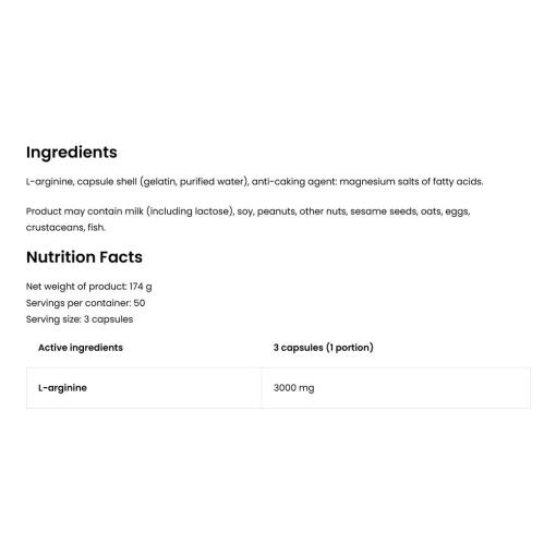 Ostrovit - Arginin 3000 mg, 150 kapslar - Bild 2