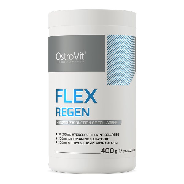 OstroVit - Flex Regen Jordgubb & Kiwi, 400 g | Vitaminer och MineralerKollagenÅterhämtning efter träning | Apoteka