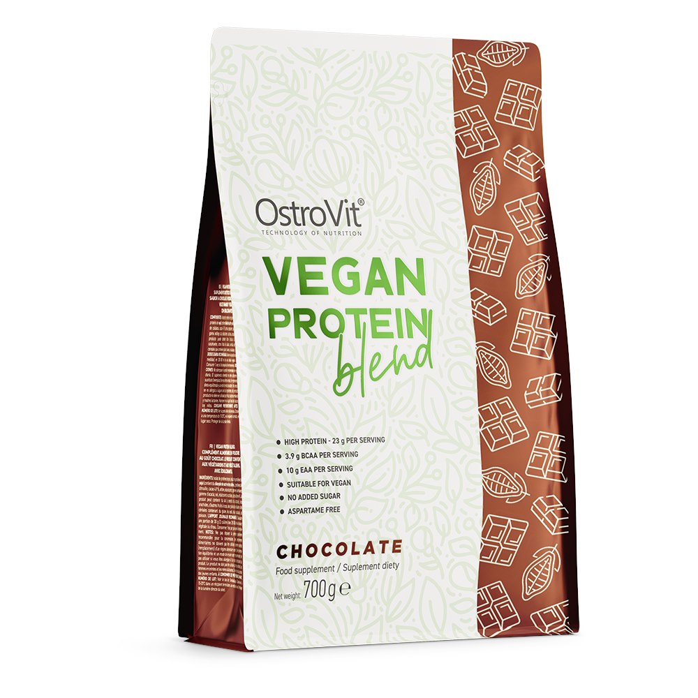 OstroVit - Vegan Protein Blend, Choklad, 700 g | Vitaminer och MineralerVeganska produkterVäxtproteinerAllt-i-ett kosttillskott | Apoteka