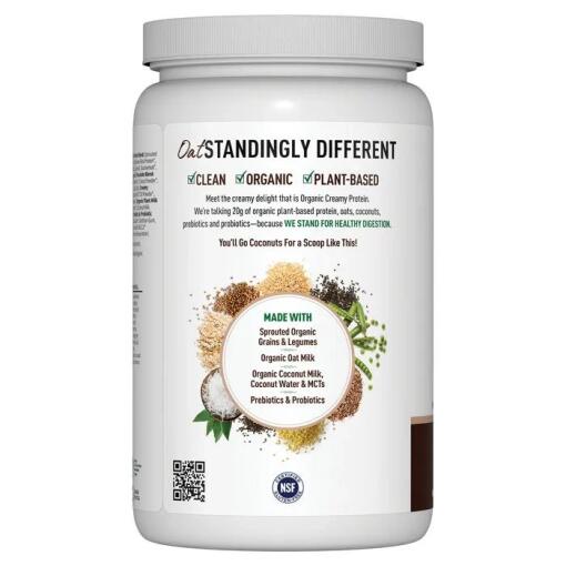 Garden of Life - Ekologiskt Krämigt Protein med Havremjölk, Choklad Brownie - 920g - Bild 3