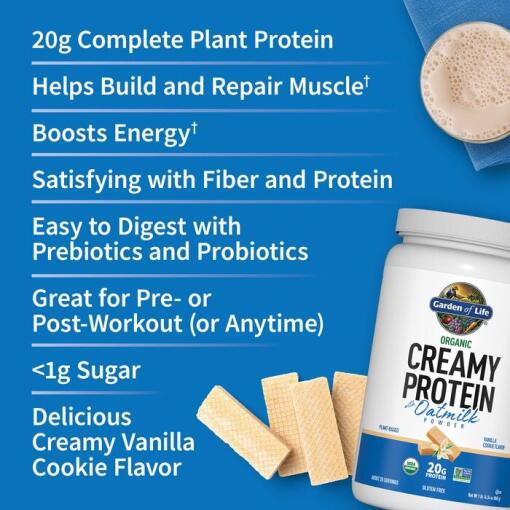 Garden of Life - Ekologiskt Krämigt Protein med Havremjölk, Vaniljkaka - 860g - Bild 5