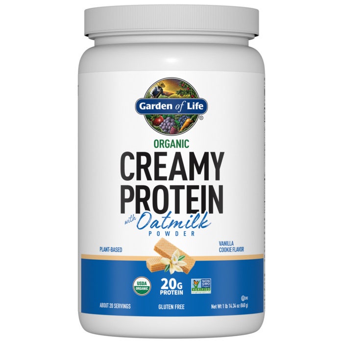Garden of Life - Ekologiskt Krämigt Protein med Havremjölk, Vaniljkaka - 860g | Veganska produkterHälsokostKostproteinVassleprotein | Apoteka