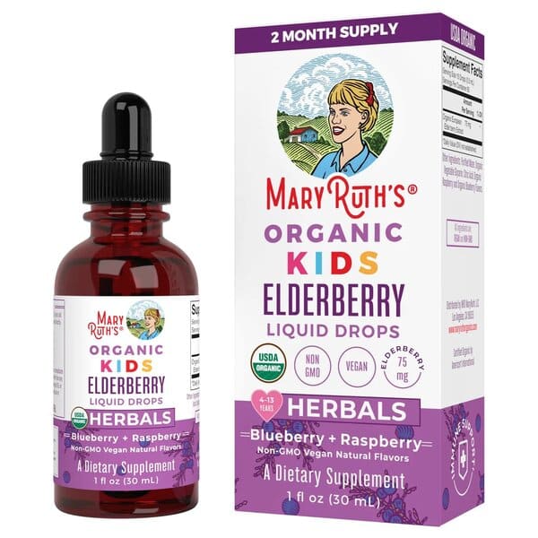 MaryRuth Organics - Ekologiska Fläderbärsdroppar för Barn med Blåbär och Hallon, 30 ml | Veganska produkterHälsa och välbefinnandeHälsokostBarns hälsa | Apoteka