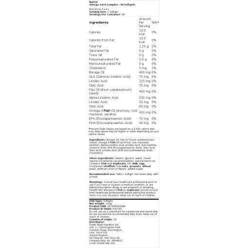 Natrol - Omega 3-6-9 Komplex, 90 mjukkapslar - Bild 2