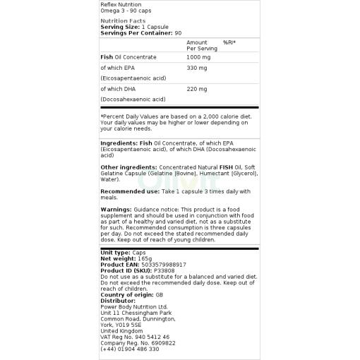 Reflex Nutrition - Omega 3, 90 kapslar - Bild 2