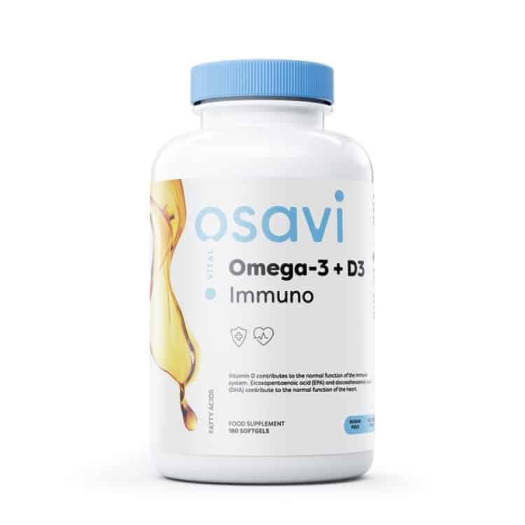 Osavi - Omega-3 + D3 Immuno, Citron, 180 mjuka kapslar | Vitaminer och MineralerHälsa och välbefinnandeVissa vitaminerD-vitaminOmegas - EFA - CLA - oljorOmega och fiskoljaImmunförsvaretHälsokostD3 | Apoteka